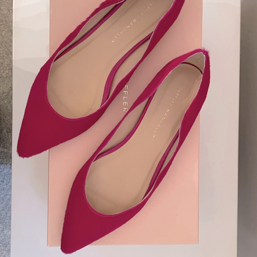 Loeffler Randall Milla Scallop Magenta Calf-hair  Flats
